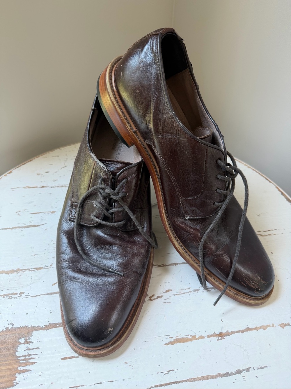 Men's Brown Leather Dress Shoes Banana Republic Ortholite